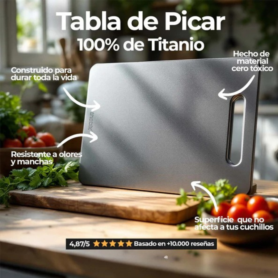 TitanBoard® - Tabla de cortar en Titanio Antibacteriana