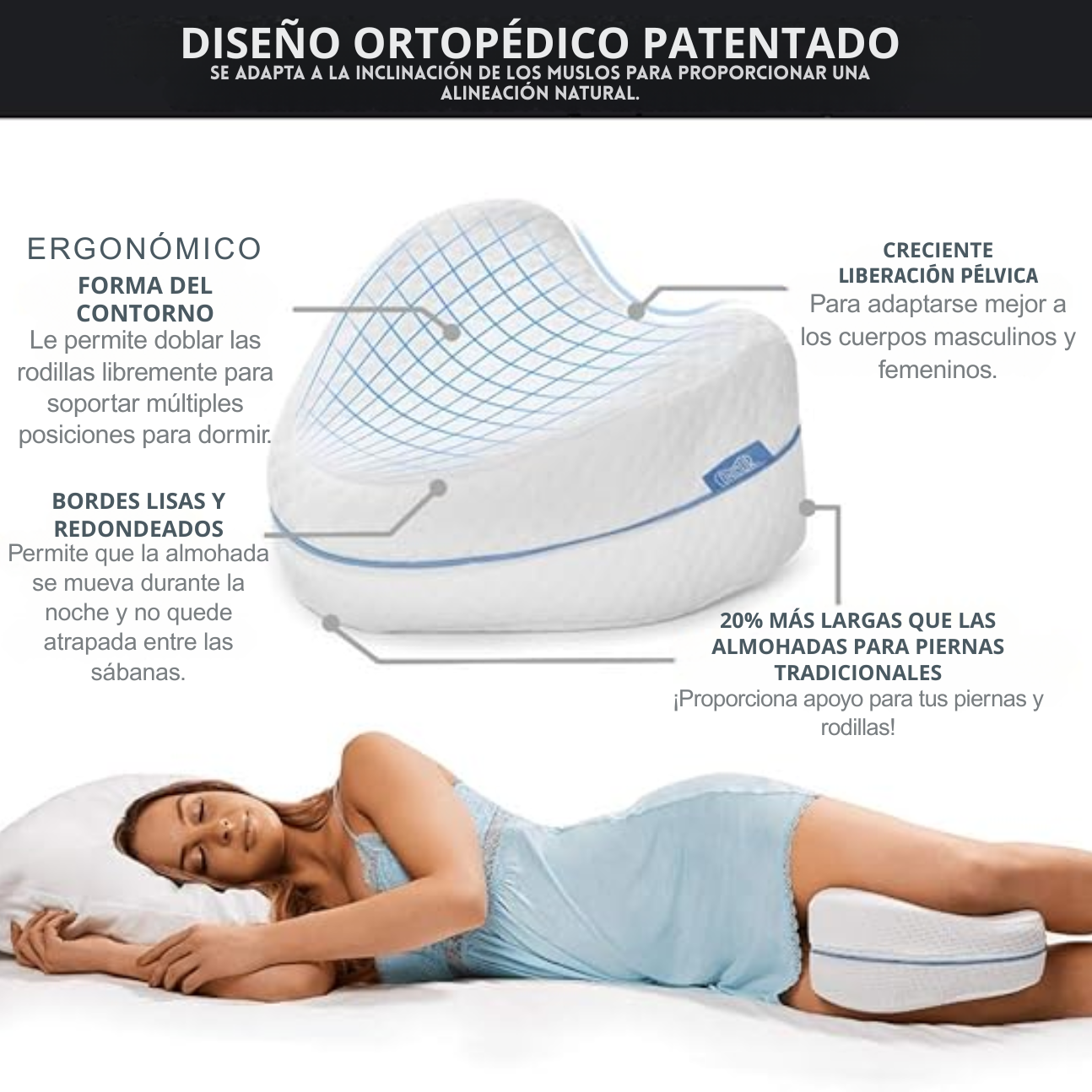 Revoget™ - Di adiós a los dolores de espalda y columna al dormir de lado: ¡la almohada ortopédica que necesitas!